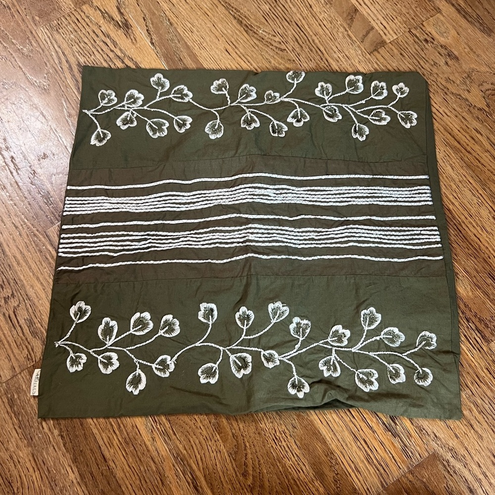 Arhaus Green Floral Pillow Cover